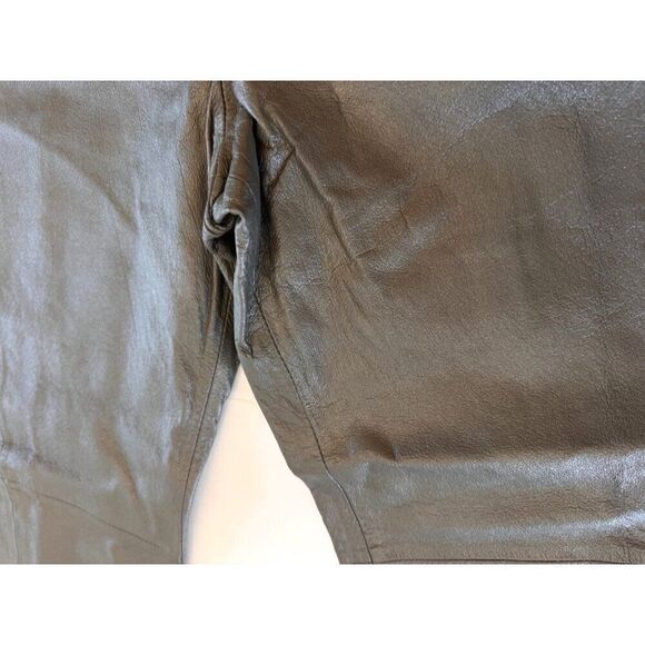 NWT Grey Bagatelle 100% Genuine Leather Straight Leg Pants Sz 14 Vintage Chic - Picture 2 of 10